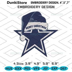 dallas cowboys merry christmas embroidery