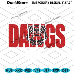 dawgs bulldogs wordmark ncaa team logo embroidery design