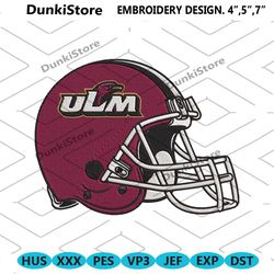 ul monroe warhawks helmet embroidery design file