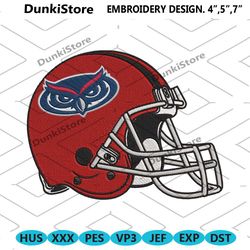 florida atlantic owls helmet machine embroidery file