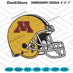 minnesota golden gophers helmet machine embroidery design.