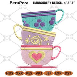 mad hatter teacups wonderland inspired machine embroidery design