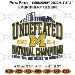 undefeated national champions from the big house to houston embroidery
