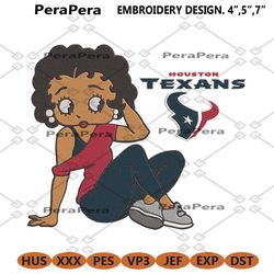 houston texans black girl betty boop embroidery design file