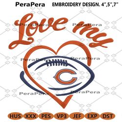 love my chicago bears embroidery design file