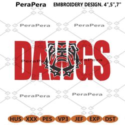 dawgs bulldogs wordmark ncaa team logo embroidery design