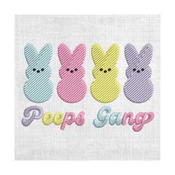 peeps gang happy easter day embroidery
