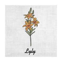 yellow lyly mother day floral embroidery