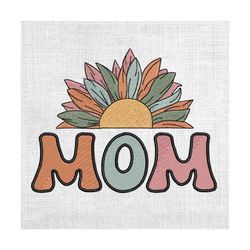 mom colorful sunflower mother day embroidery