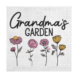 grandma garden daisy flower mother day embroidery