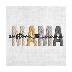custome name mama love mother day embroidery