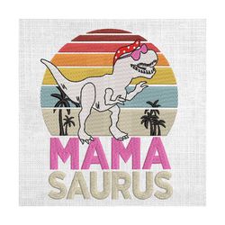 mamasaurus retro summer groovy mother day embroidery