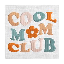retro cool moms club mother day daisy embroidery
