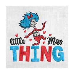 little miss thing dr seuss story book embroidery