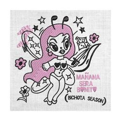 karol g devil angel pink hair bichota season embroidery