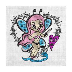 pink hair devil angel karol g bichota season album embroidery