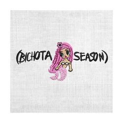 bichota season pink hair mermaid karol g embroidery
