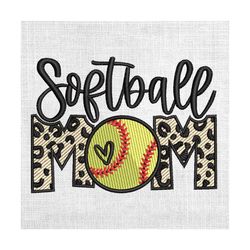 softball mom leopard print mother day embroidery