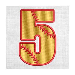 softball sport number baseball design embroidery