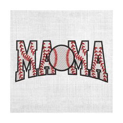 mama white baseball sport design embroidery