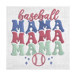 baseball mama sport glitter mother day embroidery