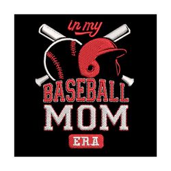 in my baseball mom era sport player embroidery