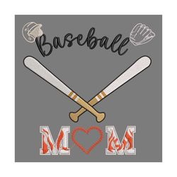 baseball love mom sport player bat design embroidery
