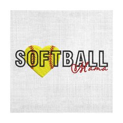 heart shape softball mama sport embroidery