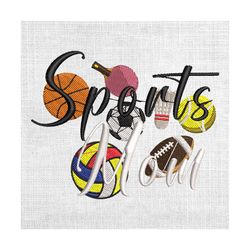 sports mom mother day design embroidery