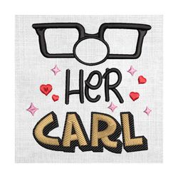 her carl up movie love valentine couple embroidery