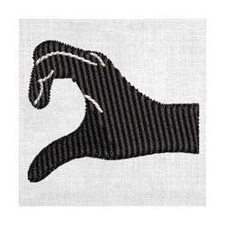 disney cartoon hand making love embroidery file