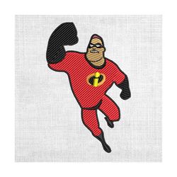 mr. incredible one dad design embroidery