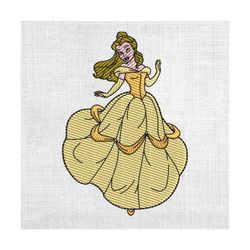beauty and the beast princess couple matching embroidery