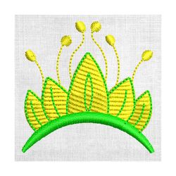 the frog princess crown design embroidery