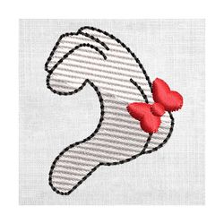 minnie disney couple heart hand embroidery
