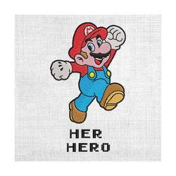 her hero mario couple matching embroidery