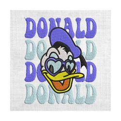donald duck face heart sunglasses embroidery