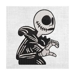 jack skellington couple heart hand embroidery