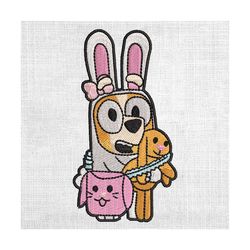 easter day bunny bingo heeler puppy dog embroidery