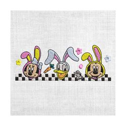 checkered disneyland mickey friends easter embroidery