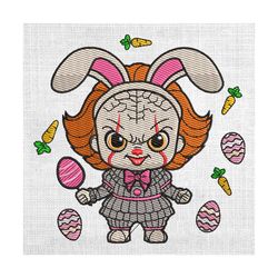 horror pennywise easter bunny ears embroidery