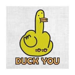 duck you funny silly goose kid embroidery design