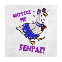 notice me senpai japanese silly goose embroidery