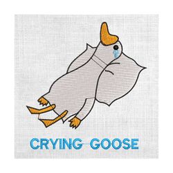 crying goose sad silly goose embroidery design