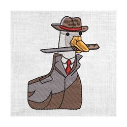ducktective funny silly goose embroidery design