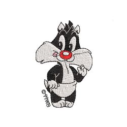 baby sylvester cat embroidery