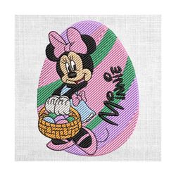 minnie mouse easter day eggs basket embroidery