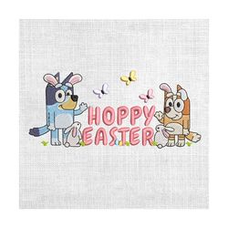 hoppy easter bunny bluey and bingo family embroidery