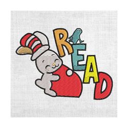 easter egg bunny read across america embroidery