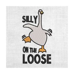 silly on the loose funny goose duck embroidery